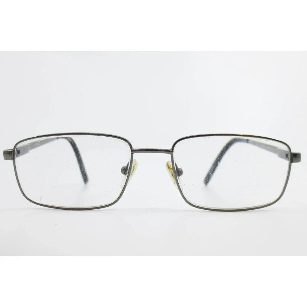 Adolfo Admiral Gunmetal Rectangular Metal Eyeglasses Frames 53-17-140 35533